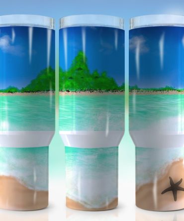 Beach Island Custom Stanley Quencher 40Oz Stainless Steel Tumbler With Handle