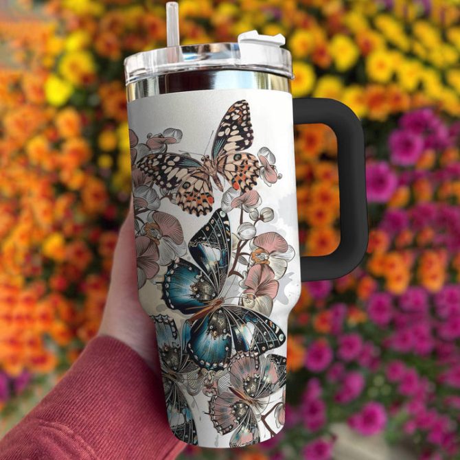 Beautiful Butterfly Custom Stanley Quencher 40Oz Stainless Steel - Image 3