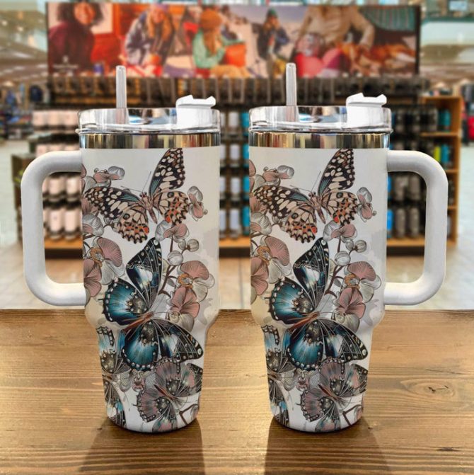 Beautiful Butterfly Custom Stanley Quencher 40Oz Stainless Steel - Image 2