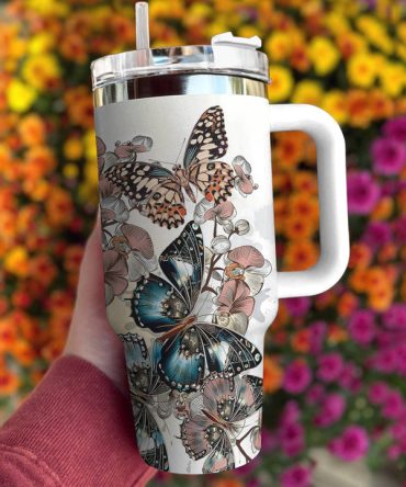 Beautiful Butterfly Custom Stanley Quencher 40Oz Stainless Steel
