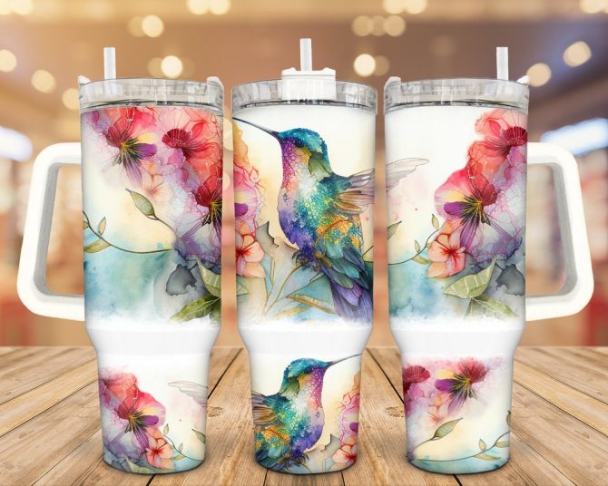 Beautiful Hummingbird Custom Stanley Quencher 40Oz Stainless Steel Tumbler With Handle