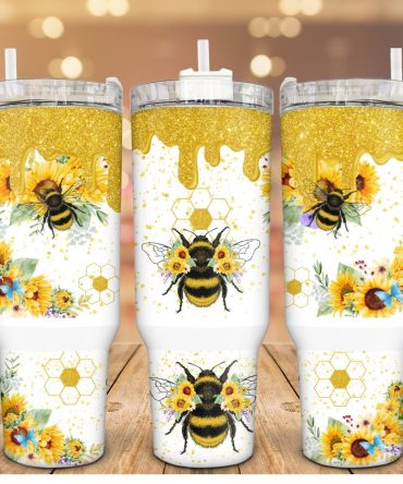 Bee Honey Custom Stanley Quencher 40Oz Stainless Steel Tumbler With Handle