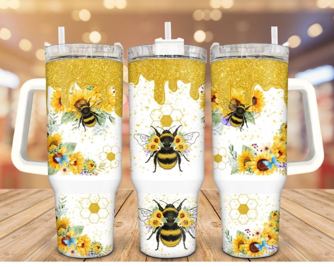 Bee Honey Custom Stanley Quencher 40Oz Stainless Steel Tumbler With Handle
