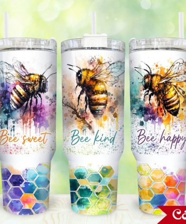 Bee Honeycomb Custom Stanley Quencher 40Oz Stainless Steel Tumbler With Handle