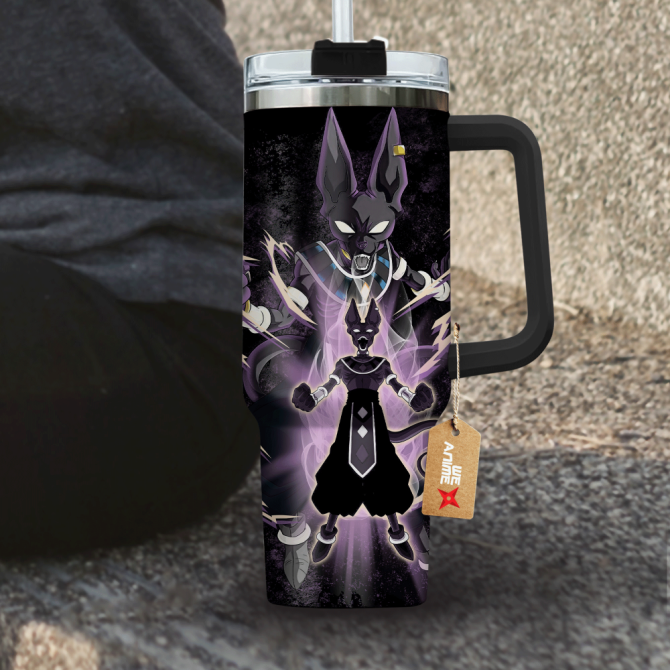 Beerus Dragon Ball Anime Custom Stanley Quencher 40Oz Stainless Steel Tumbler With Handle - Image 4