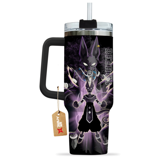 Beerus Dragon Ball Anime Custom Stanley Quencher 40Oz Stainless Steel Tumbler With Handle