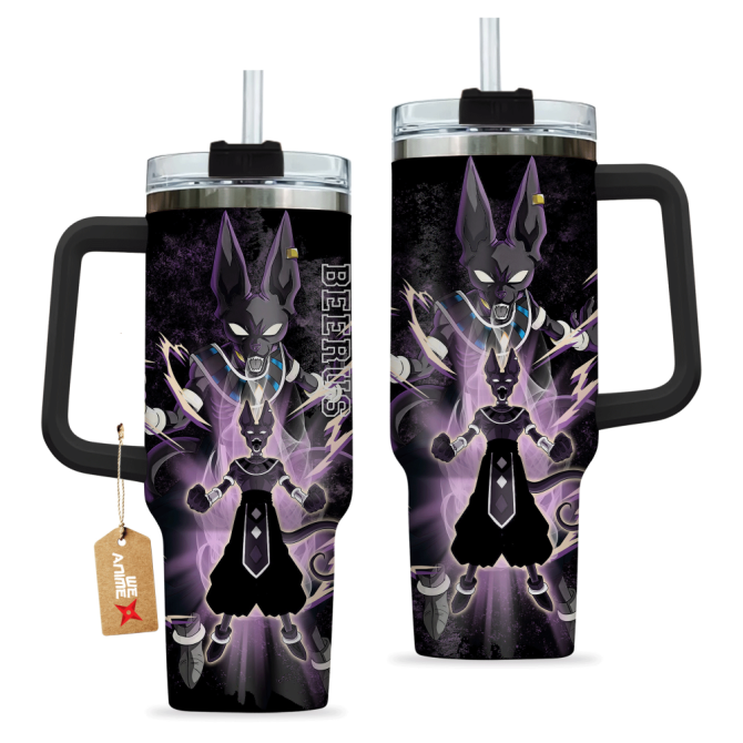 Beerus Dragon Ball Anime Custom Stanley Quencher 40Oz Stainless Steel Tumbler With Handle - Image 3