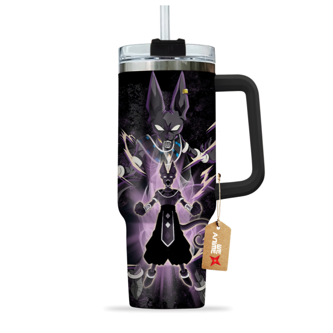 Beerus Dragon Ball Anime Custom Stanley Quencher 40Oz Stainless Steel Tumbler With Handle - Image 2