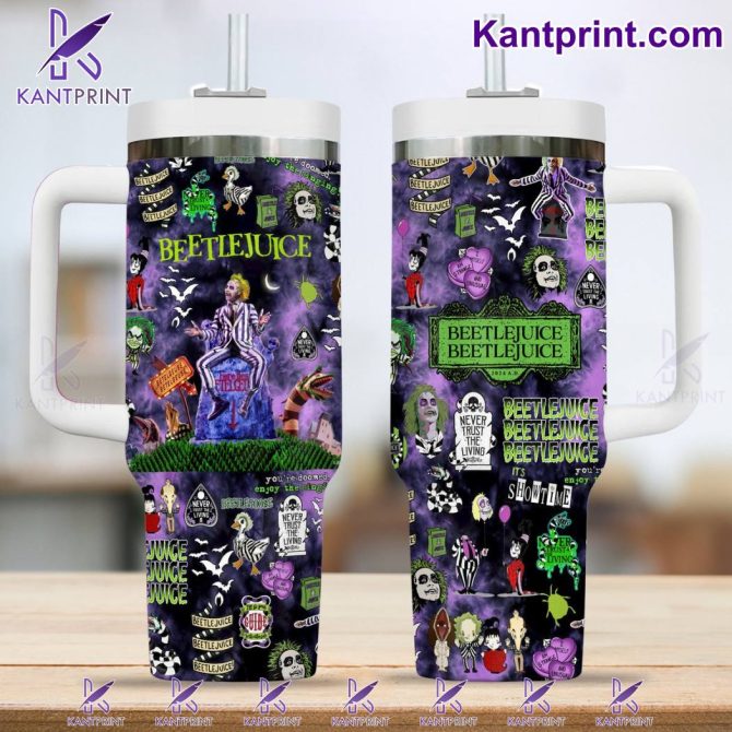 Beetlejuice Movies Custom Stanley Quencher 40Oz Stainless Steel