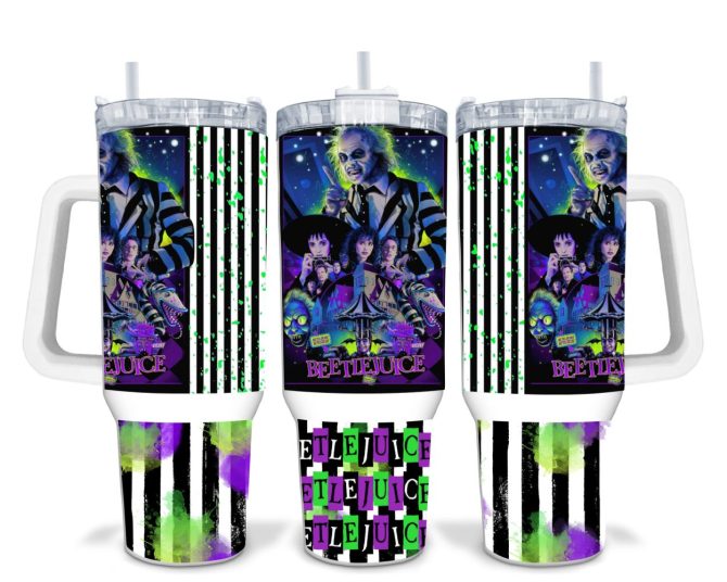 Beetlejuice Movies Custom Stanley Quencher 40Oz Stainless Steel
