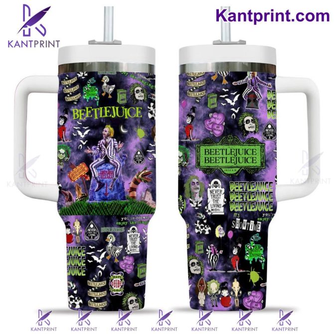 Beetlejuice Movies Custom Stanley Quencher 40Oz Stainless Steel - Image 2