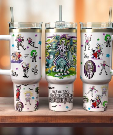 Beetlejuice Movies Custom Stanley Quencher 40Oz Stainless Steel Tumbler With Handle