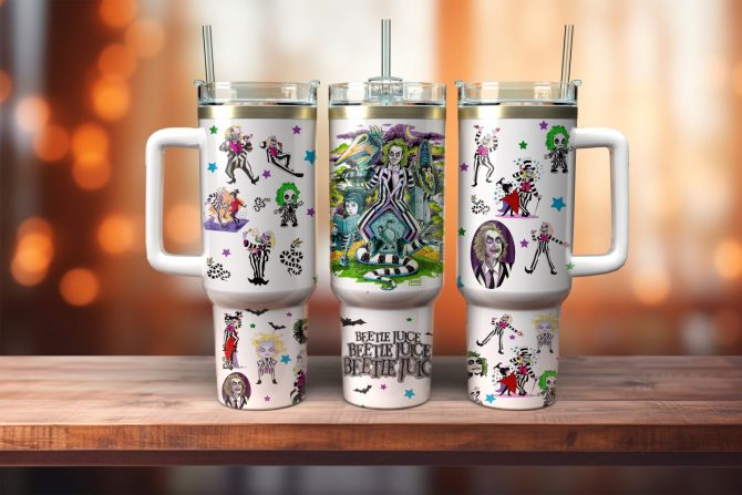 Beetlejuice Movies Custom Stanley Quencher 40Oz Stainless Steel Tumbler With Handle