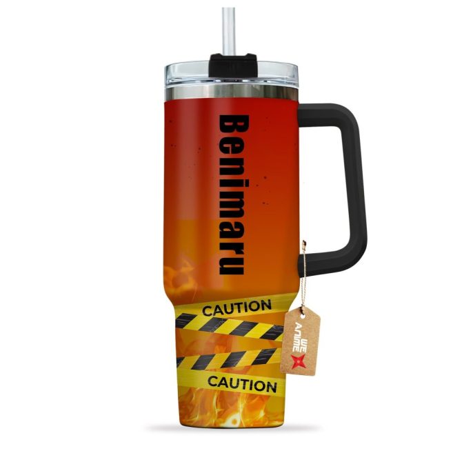 Benimaru Shinmon Fire Force Anime Custom Stanley Quencher 40Oz Stainless Steel Tumbler With Handle - Image 3