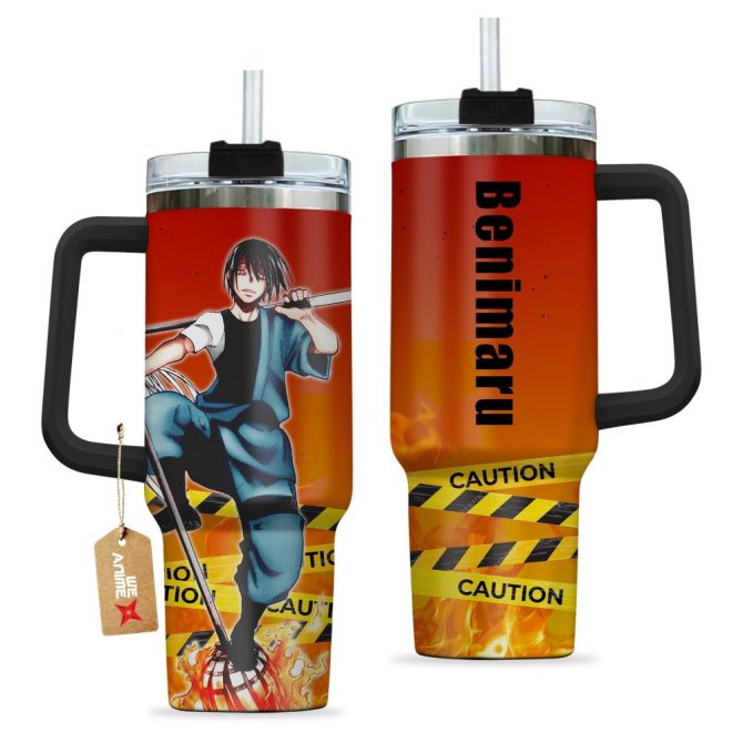 Benimaru Shinmon Fire Force Anime Custom Stanley Quencher 40Oz Stainless Steel Tumbler With Handle - Image 2