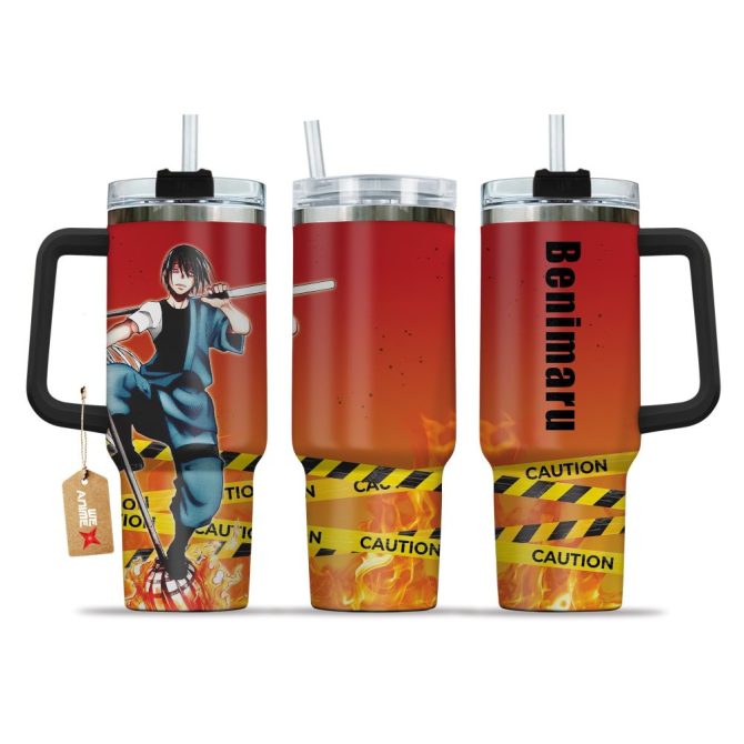 Benimaru Shinmon Fire Force Anime Custom Stanley Quencher 40Oz Stainless Steel Tumbler With Handle