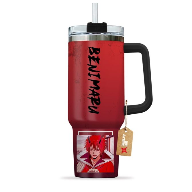 Benimaru That Time I Got Reincarnated As A Slime Anime Custom Stanley Quencher 40Oz Stainless Steel Tumbler With Handle - Image 3