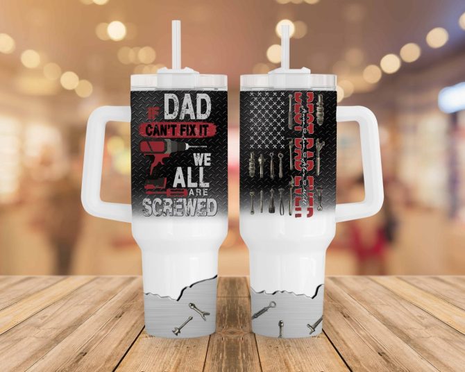 Best Dad Ever Father #8217;S Day Custom Stanley Quencher 40Oz Stainless Steel Tumbler With Handle