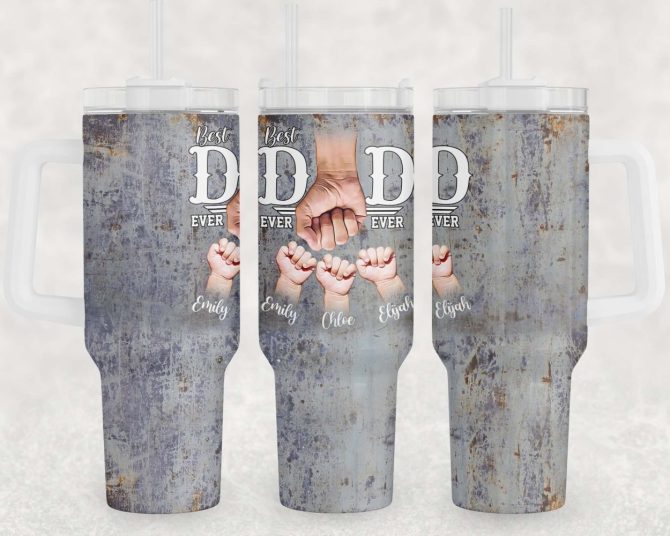 Best Dad Ever Father #8217;S Day Custom Stanley Quencher 40Oz Stainless Steel Tumbler With Handle