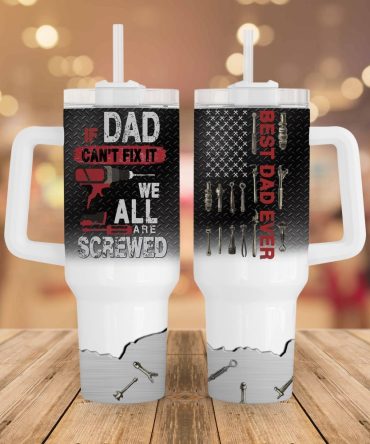 Best Dad Ever Father #8217;S Day Custom Stanley Quencher 40Oz Stainless Steel Tumbler With Handle