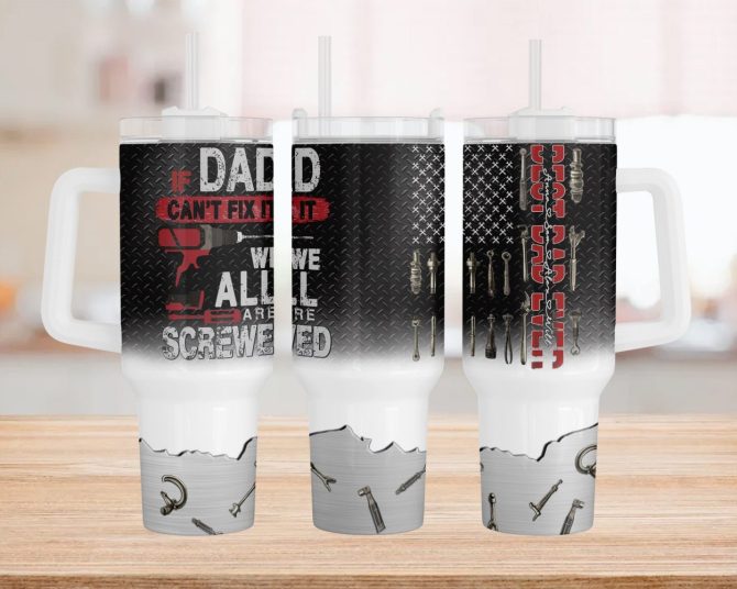Best Dad Ever Father #8217;S Day Custom Stanley Quencher 40Oz Stainless Steel Tumbler With Handle - Image 2