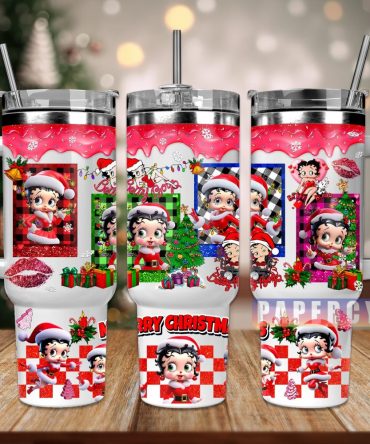 Betty Boop Christmas Custom Stanley Quencher 40Oz Stainless Steel Tumbler With Handle