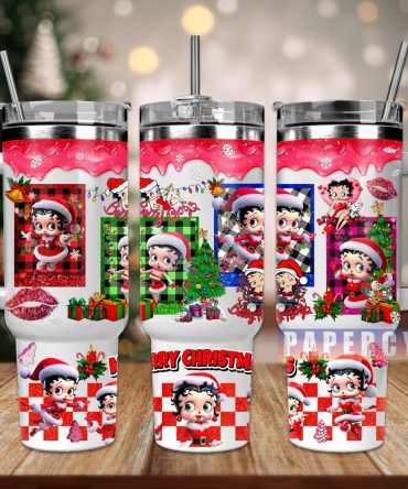 Betty Boop Christmas Custom Stanley Quencher 40Oz Stainless Steel Tumbler With Handle