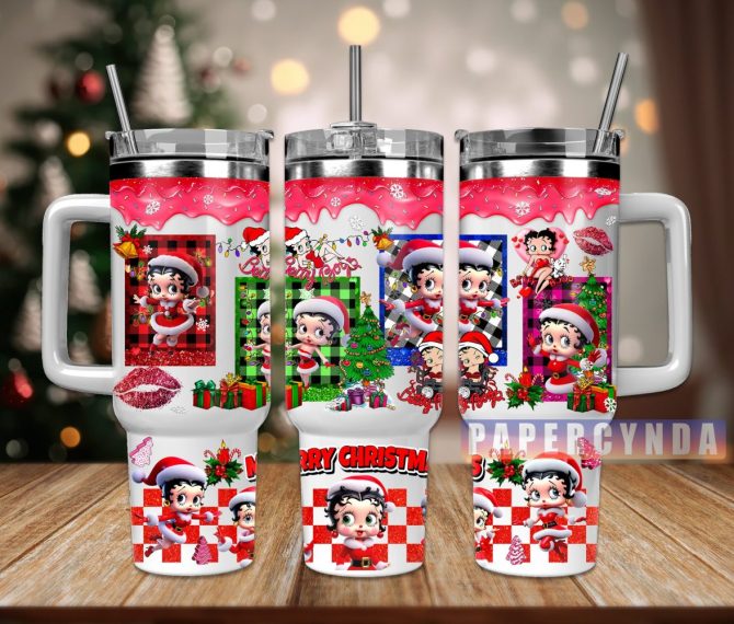 Betty Boop Christmas Custom Stanley Quencher 40Oz Stainless Steel Tumbler With Handle