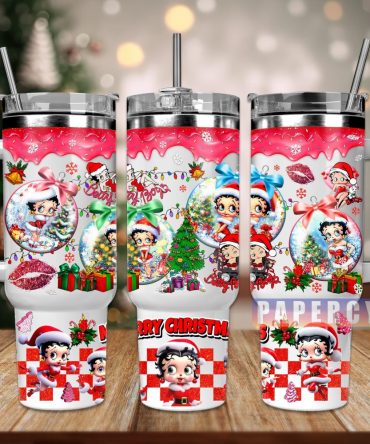 Betty Boop Christmas Custom Stanley Quencher 40Oz Stainless Steel Tumbler With Handle