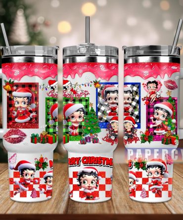 Betty Boop Christmas Custom Stanley Quencher 40Oz Stainless Steel Tumbler With Handle