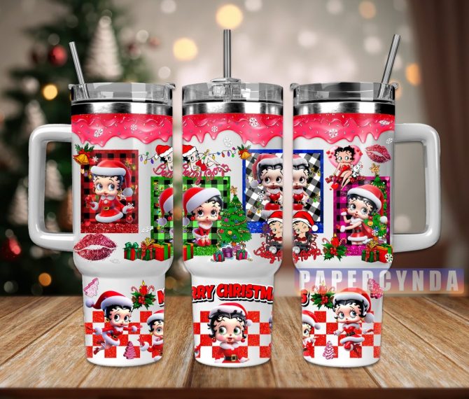 Betty Boop Christmas Custom Stanley Quencher 40Oz Stainless Steel Tumbler With Handle