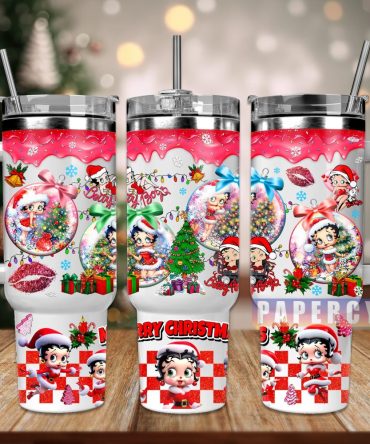 Betty Boop Christmas Custom Stanley Quencher 40Oz Stainless Steel Tumbler With Handle