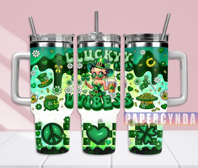 Betty Boop Custom Stanley Quencher 40Oz Stainless Steel Tumbler With Handle