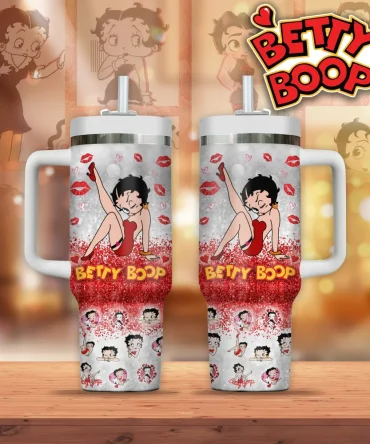 Betty Boop Custom Stanley Quencher 40Oz Stainless Steel Tumbler With Handle