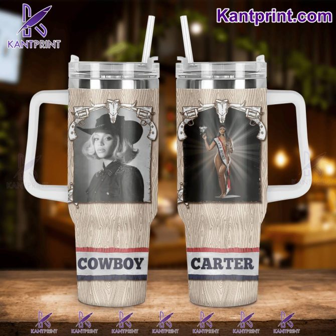 Beyonce Cowboy Carter Music Custom Stanley Quencher 40Oz Stainless Steel
