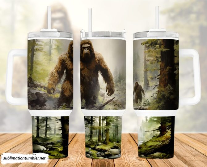 Bigfoot Forest Custom Stanley Quencher 40Oz Stainless Steel Tumbler With Handle