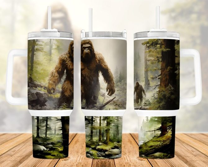 Bigfoot Forest Custom Stanley Quencher 40Oz Stainless Steel Tumbler With Handle