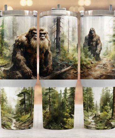 Bigfoot In Forest Custom Stanley Quencher 40Oz Stainless Steel Tumbler With Handle