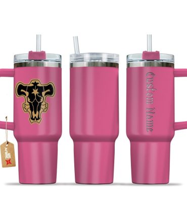 Black Bull Black Clover Anime Custom Stanley Quencher 40Oz Stainless Steel Tumbler With Handle