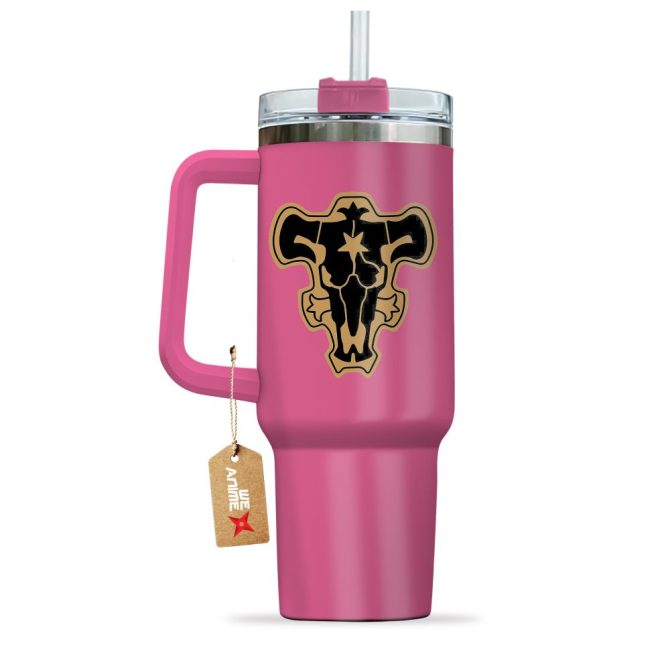 Black Bull Black Clover Anime Custom Stanley Quencher 40Oz Stainless Steel Tumbler With Handle - Image 4
