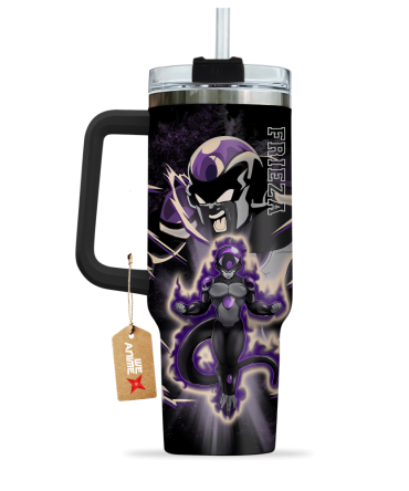 Black Frieza Dragon Ball Anime Custom Stanley Quencher 40Oz Stainless Steel Tumbler With Handle
