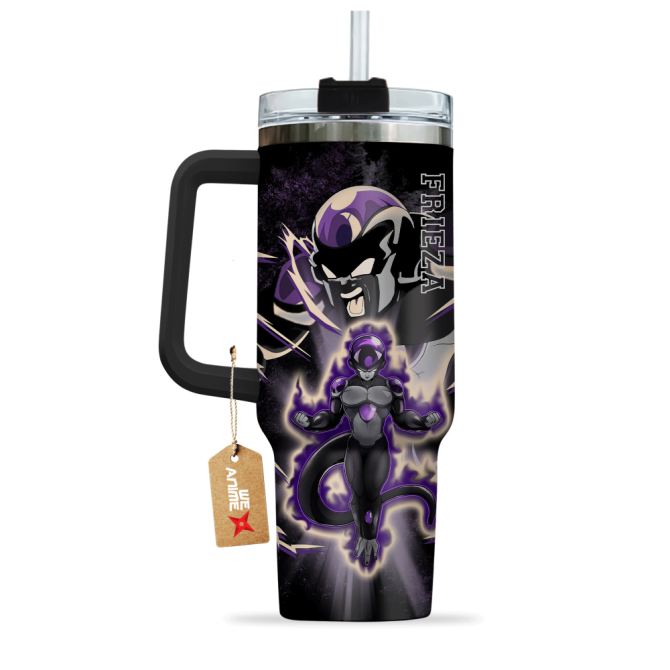 Black Frieza Dragon Ball Anime Custom Stanley Quencher 40Oz Stainless Steel Tumbler With Handle