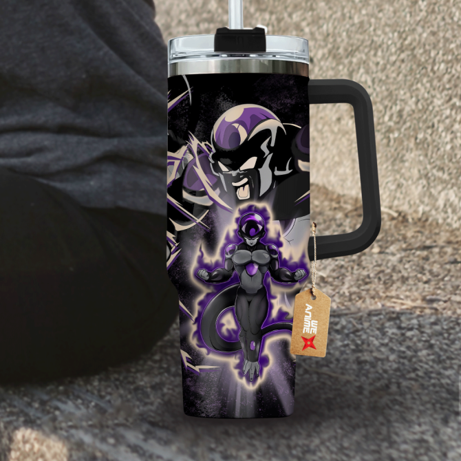 Black Frieza Dragon Ball Anime Custom Stanley Quencher 40Oz Stainless Steel Tumbler With Handle - Image 4