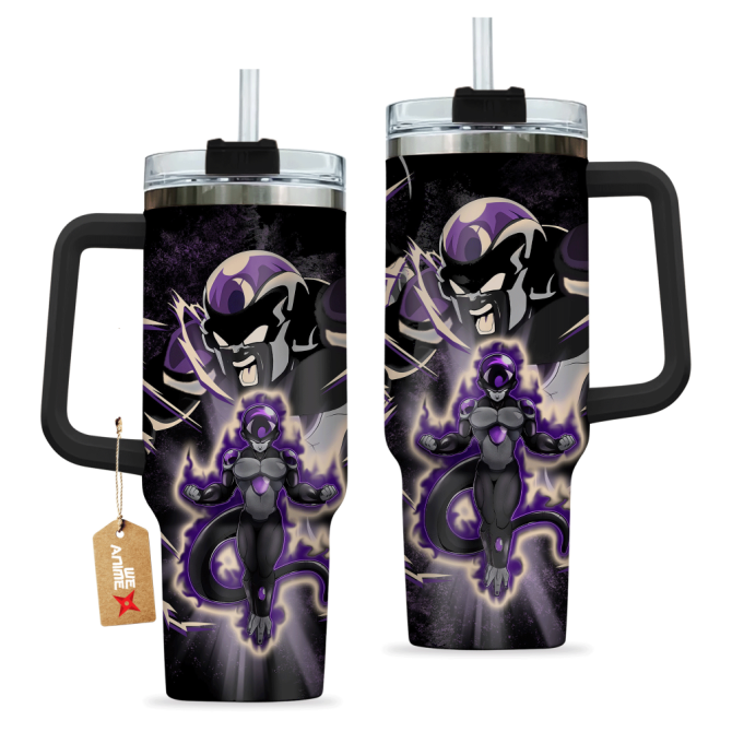 Black Frieza Dragon Ball Anime Custom Stanley Quencher 40Oz Stainless Steel Tumbler With Handle - Image 3