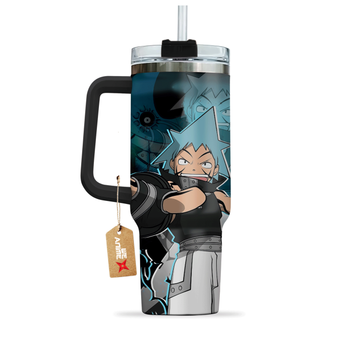 Black Star Soul Eater Anime Custom Stanley Quencher 40Oz Stainless Steel Tumbler With Handle - Image 4