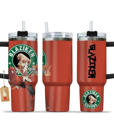 Blaziken Coffee Pokemon Anime Custom Stanley Quencher 40Oz Stainless Steel Tumbler With Handle
