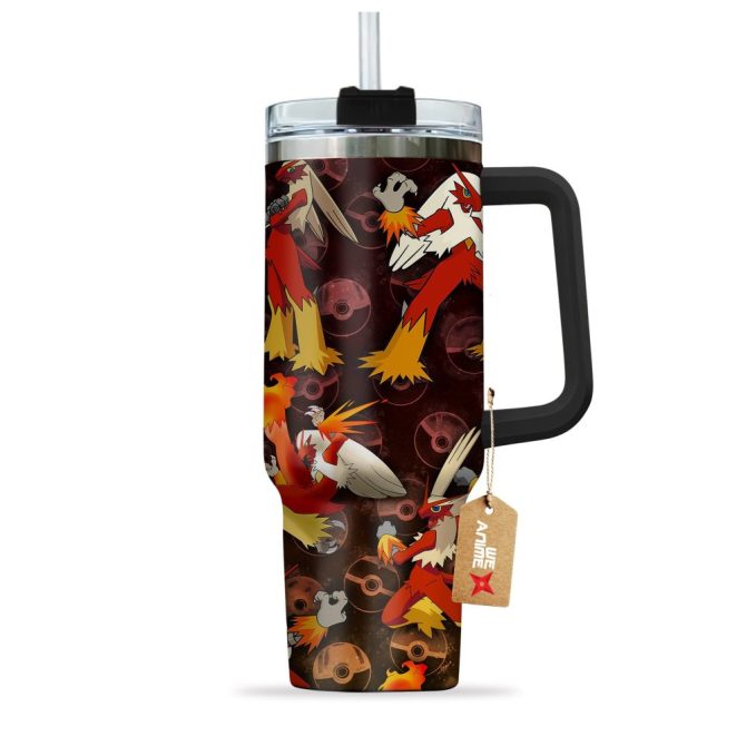 Blaziken Pokemon Anime Custom Stanley Quencher 40Oz Stainless Steel Tumbler With Handle - Image 2