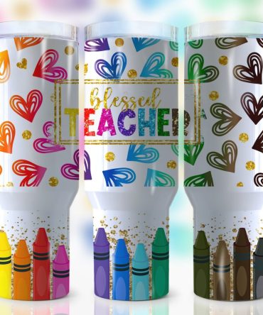 Blessed Teacher Custom Stanley Quencher 40Oz Stainless Steel Tumbler With Handle