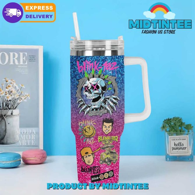 Blink 182 One More Time Music Custom Stanley Quencher 40Oz Stainless Steel Tumbler With Handle - Image 3