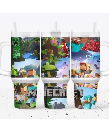 Blocks Building Minecraft Games Custom Stanley Quencher 40Oz Stainless Steel Tumbler With Handle
